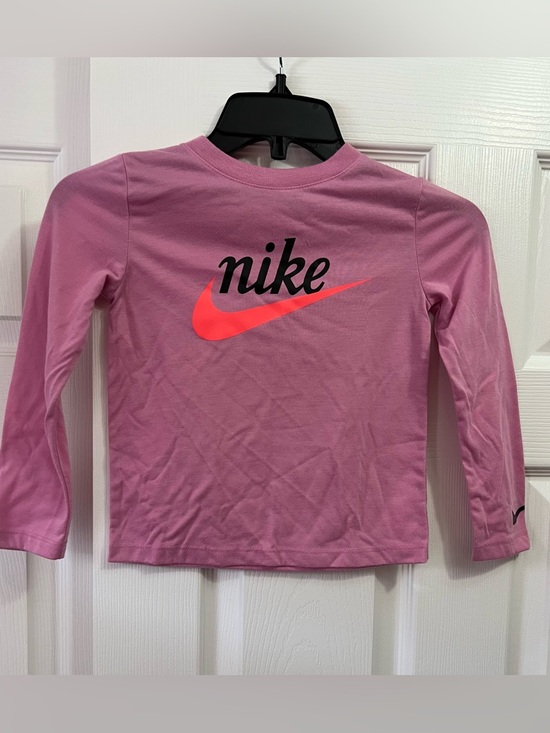 Nike Other - Nike Girls Rose Pink Long-Sleeve Tee with Neon Swoosh